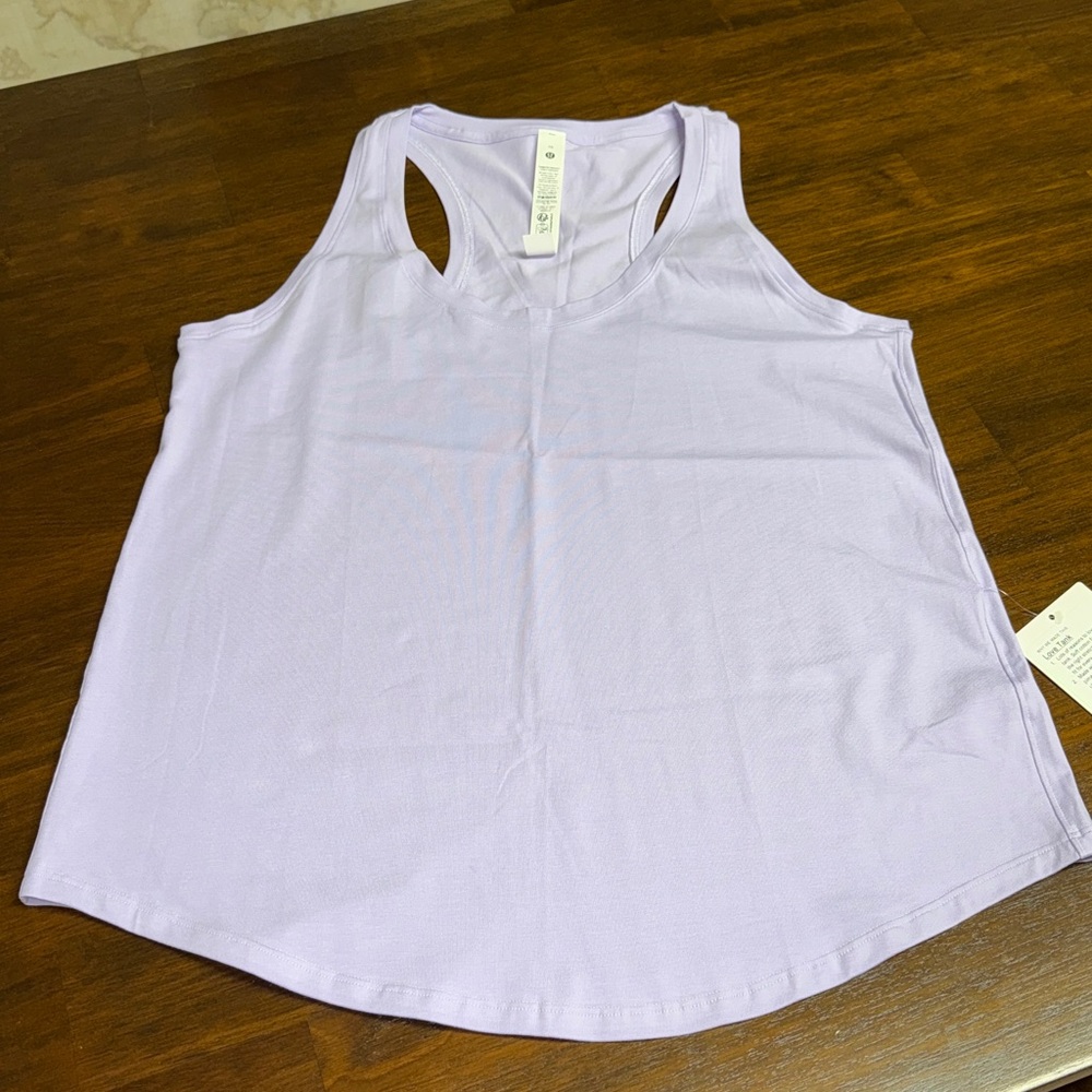 Lululemon Love Tank Top Cotton Lavender Frost Size 10